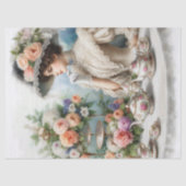 Victoriaanse Elegantie Dame bij High Tea Decoupage Tissuepapier (Voorkant)