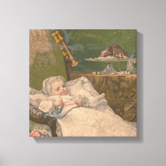 Victoriaanse Elegantie: Een Babywereld Canvas Afdruk (Voorkant)