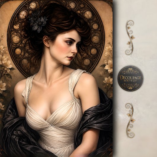 Victoriaanse Elegantie Portret Decoupage Tissuepapier