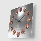 VICTORIAANSE EMAILLE MINIATUUR HONDEN PORTRETTEN W VIERKANTE KLOK (Hoek)