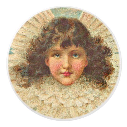 Victoriaanse engel keramische knop (Voorkant)