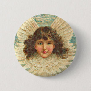 Victoriaanse engel ronde button 5,7 cm