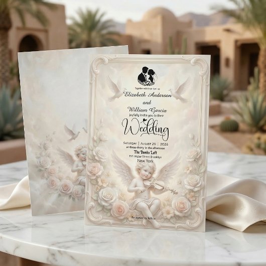 Victoriaanse engelachtige cherubijn & etherische d kaart