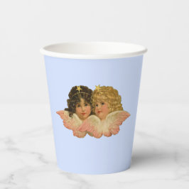 Victoriaanse engelen babyblauw papieren bekers