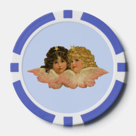 Victoriaanse engelen babyblauw poker chips
