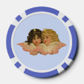 Victoriaanse engelen babyblauw poker chips (Achterkant)