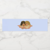 Victoriaanse engelen babyblauw waterfles etiket (Enkel label)