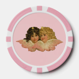 Victoriaanse engelen blozen roze poker chips