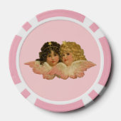 Victoriaanse engelen blozen roze poker chips (Achterkant)