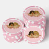 Victoriaanse engelen blozen roze poker chips (Opstapeling)
