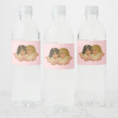 Victoriaanse engelen blozen roze waterfles etiket (Flessen)