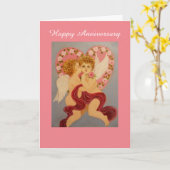 Victoriaanse engelen, jubileumkaart kaart (Gele Bloem)