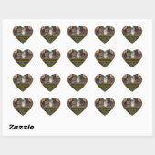 Victoriaanse engelen van de Kerstman Blauwe Kerst Hart Sticker (Vel)