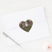 Victoriaanse engelen van de Kerstman Blauwe Kerst Hart Sticker (Envelop)