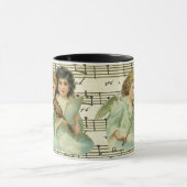 Victoriaanse engelen viool en bladmuziek mok (Midden)