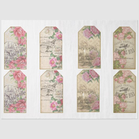 Victoriaanse Ephemera Serie Ontwerp 28 Tissuepapier (Voorkant)