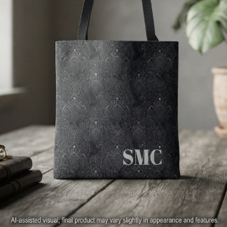Victoriaanse Filigree Weerbarstige Onyx Monogram Tote Bag