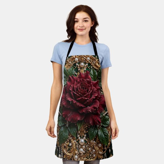 Victoriaanse gotische bloem schort (Gedragen)