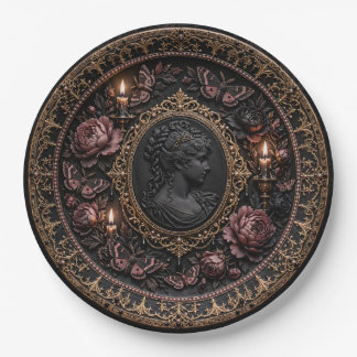 Victoriaanse Gotische Camee Eettafelbord Papieren Bordje