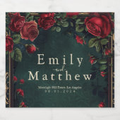 Victoriaanse Gotische Elegantie Bruiloft Sparkling Wijnetiket (Enkel label)