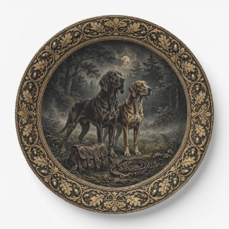 Victoriaanse Gotische Honden Eettafelbord Papieren Bordje