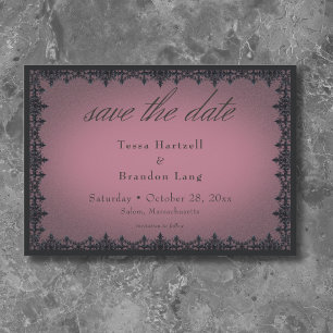 Victoriaanse Gotische IJzeren Rand Bourgondië Brui Save The Date