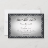 Victoriaanse Gotische IJzeren Rand Witte Bruiloft Save The Date (Voorkant)