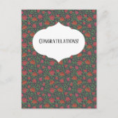 Victoriaanse gotische perfecte rode en fuchsia roz briefkaart (Voorkant)