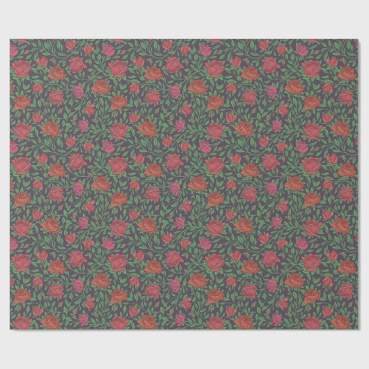 Victoriaanse gotische perfecte rode en fuchsia roz cadeaupapier (Vlak)