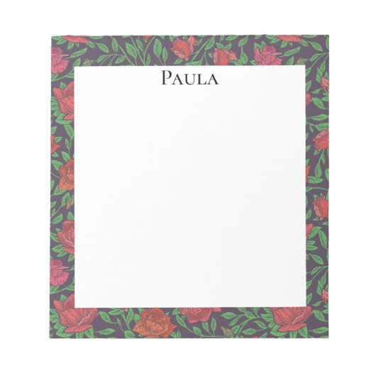 Victoriaanse gotische perfecte rode en fuchsia roz notitieblok (Voorkant)