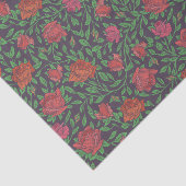 Victoriaanse gotische perfecte rode en fuchsia roz tissuepapier (Detail)