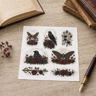 Victoriaanse gotische ravenvogelvlinder sleutels b sticker