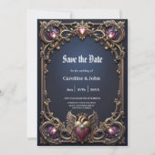 Victoriaanse Gotische Trouwcollectie Save The Date (Voorkant)