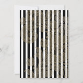 Victoriaanse Gotische Zwarte Streep Bruiloft Kaart (Achterkant)