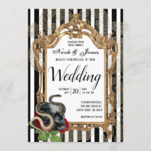 Victoriaanse Gotische Zwarte Streep Bruiloft