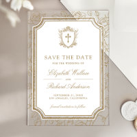 Victoriaanse Gouden Katholieke Trouw Save the Date