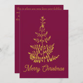 Victoriaanse Gouden Kerstboom Feestdagenkaart (Voorkant / Achterkant)