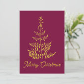 Victoriaanse Gouden Kerstboom Feestdagenkaart (Staand voorkant)