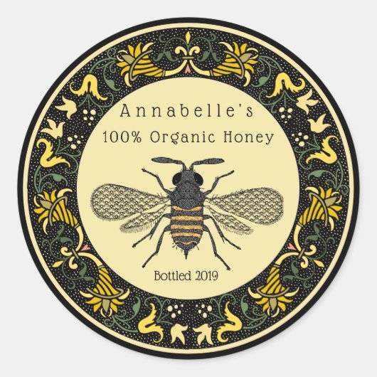 Victoriaanse Grenshoninglabel Ronde Sticker (Voorkant)