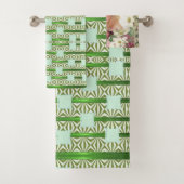 Victoriaanse groene badkamer handdoek sets (Insitu)