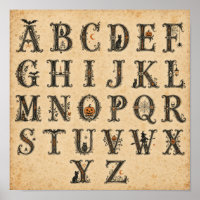 Victoriaanse Halloween Alfabet Letters