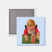 Victoriaanse handelkaart: Scott's Emulsie Castorol Magneet (Voorkant / Achterkant)