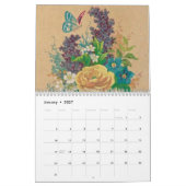 Victoriaanse handgeschilderde bloemen kalender (Jan 2027)