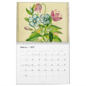 Victoriaanse handgeschilderde bloemen kalender (Feb 2027)
