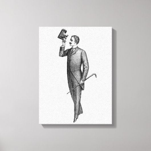 Victoriaanse heer selfie canvas afdruk (Voorkant)