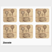  victoriaanse heteluchtballonnen vierkante sticker (Vel)