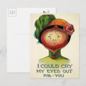 Victoriaanse Huilende Ui Prentbrief Briefkaart (Voorkant / Achterkant)