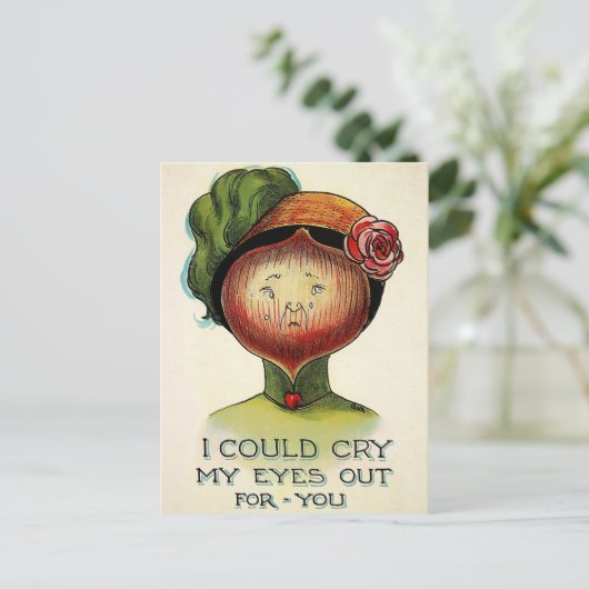 Victoriaanse Huilende Ui Prentbrief Briefkaart (Staand voorkant)