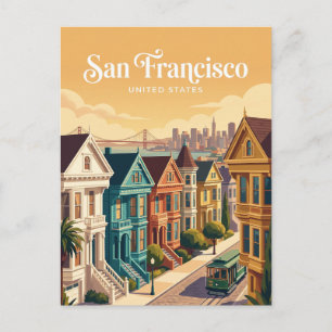 Victoriaanse huizen in San Francisco Californië Briefkaart
