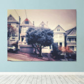 Victoriaanse huizen in San Francisco Canvas Afdruk (Insitu (Houten vloer))